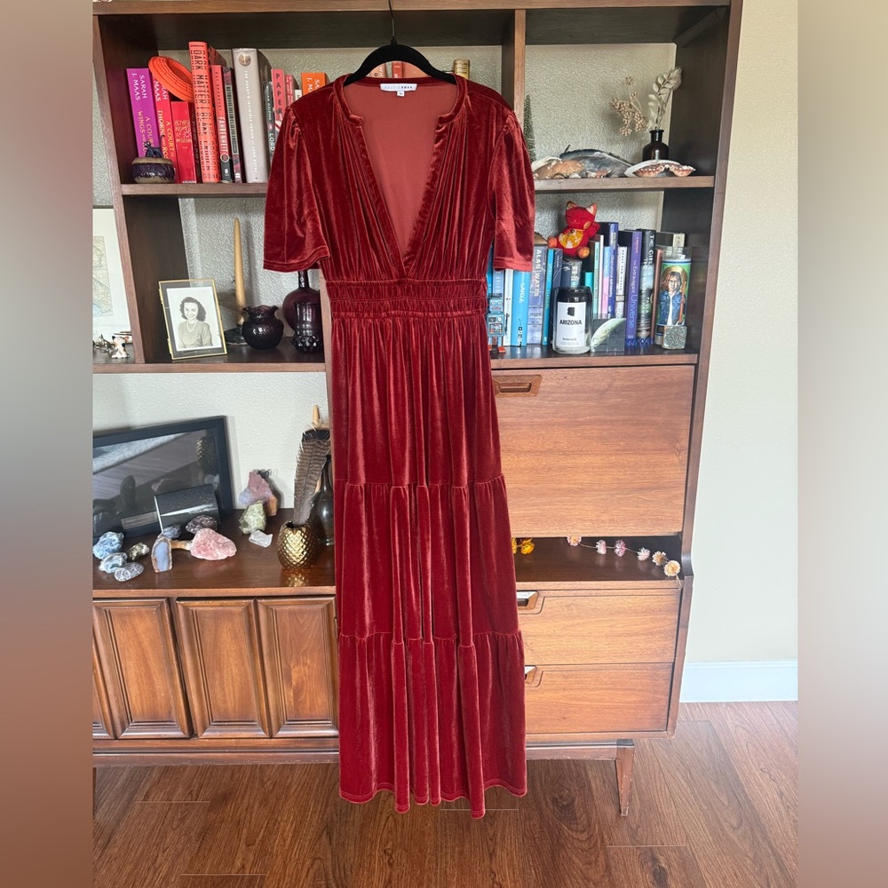 Baltic Born Red Ruched Maxi Gown